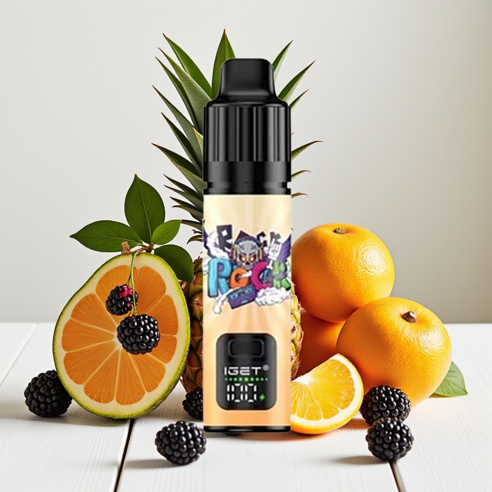 IGET BAR PLUS S3 POD 10000 Puffs Vienkartinis Veipas Juodųjų serbentų, ananasų, apelsinų, 18ml, 5% nikotino