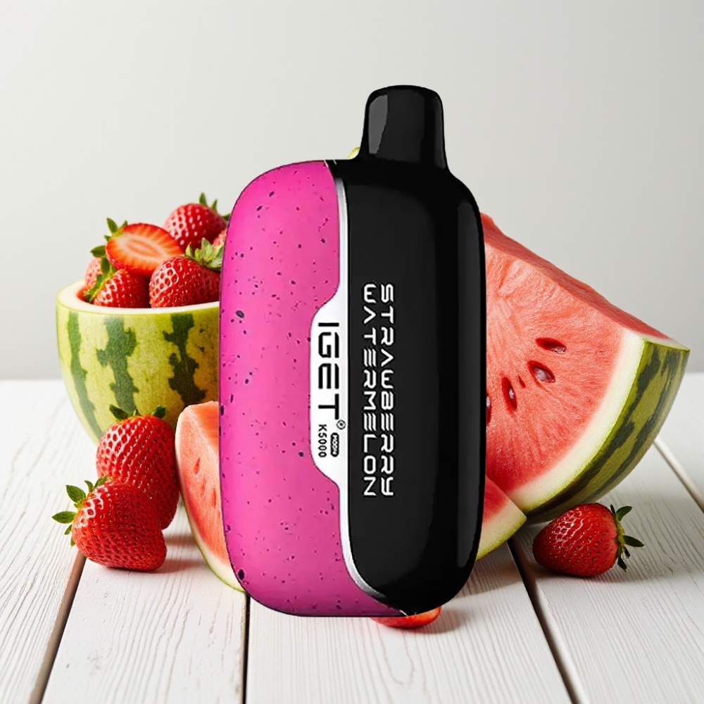 IGET Moon K5000 Puffs Braškės – Vandenmelionas su ledu 5000 Puffs, 1.35 Ohm