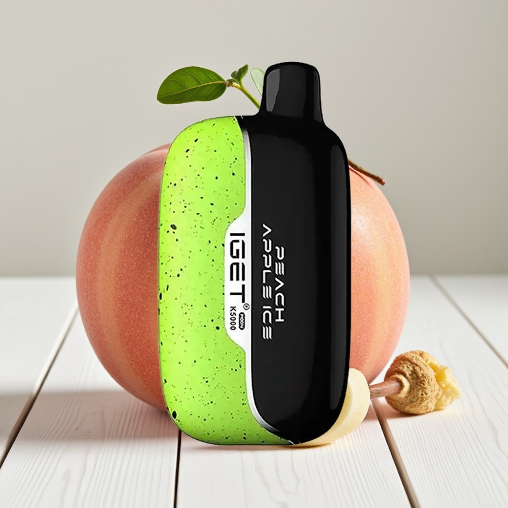 IGET Moon K5000 Puffs Vienkartinis Vaporizatorius Persikas-Oboulys, 5000 Pūkų, 1.35 Ohm