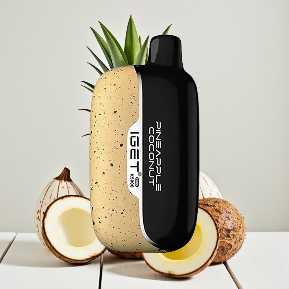 IGET Moon K5000 Puffs Vienkartinis Veipas Ananasas Kokosas, 5000 Puffs, 1.35 Ohm