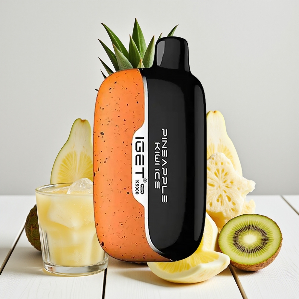 IGET Moon K5000 Puffs Vienkartinis Veipas Ananasinės Kiwi Ledas, 5000 Puffs, 1.35 Ohm