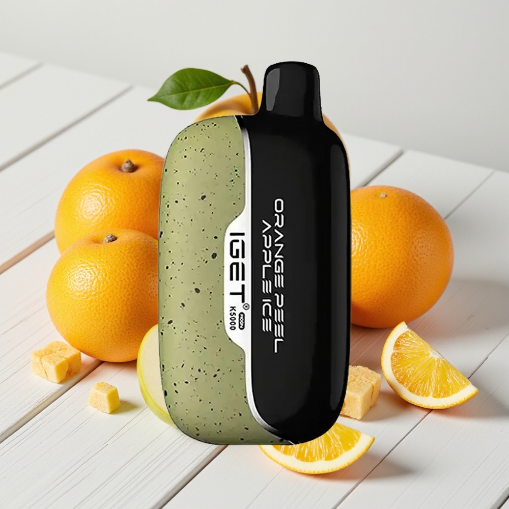 IGET Moon K5000 Puffs Vienkartinis Veipas Apelsino Žievelės Obuolių Ledas | 5000 Puff, 1.35 Ohm