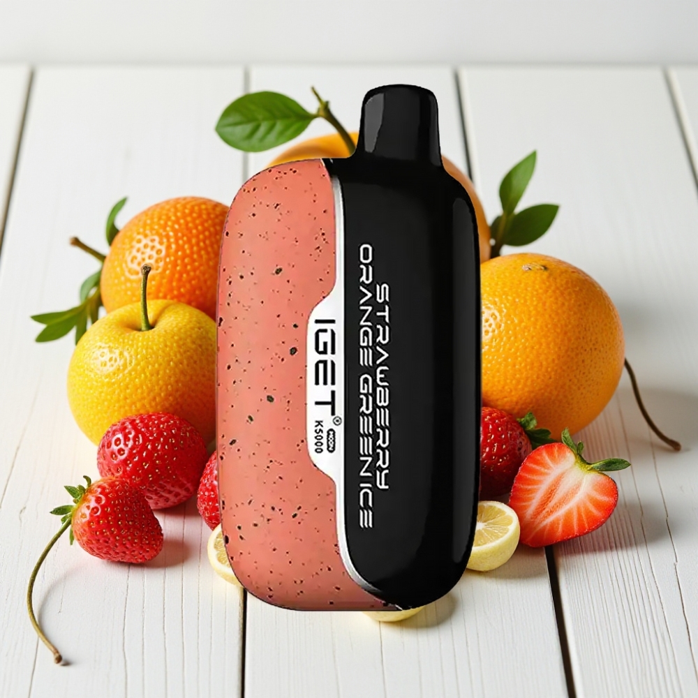 IGET Moon K5000 Puffs Vienkartinis Veipas Braškės Apelsinas Žaliasis Ledas | 5000 Puffs, 1.35 Ohm