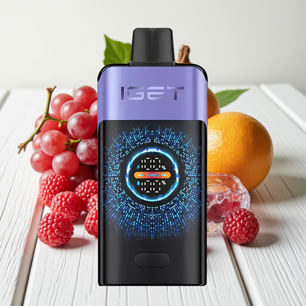 IGET ONE 12000 Pūsų Vienkartinis Veipas Avietės Vynuogių Ledas – 2700 mAh, 0.6 ohm