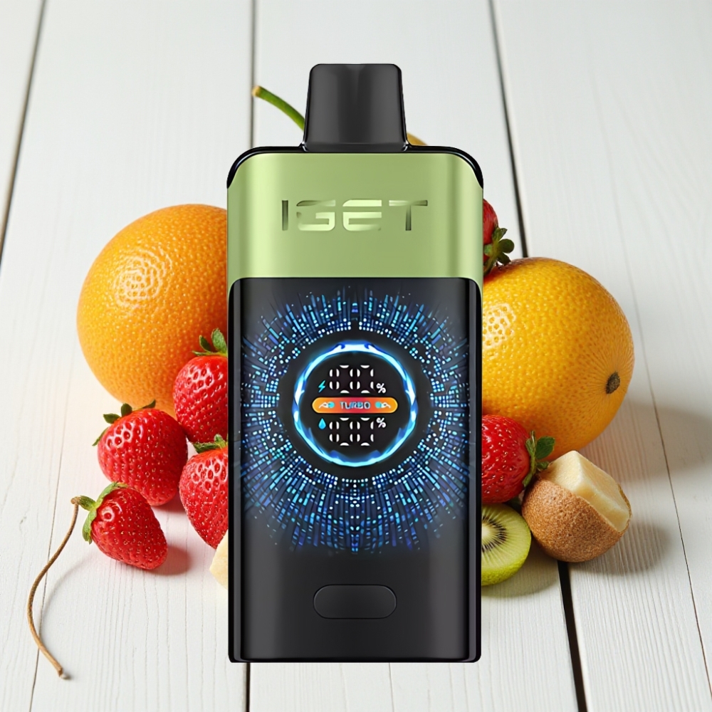 IGET ONE 12000 Puffs Vienkartinis Veipas Braškių-Kiwi Ledas | 2700 mAh, 0.6Ω, Dviguba Tinklelė