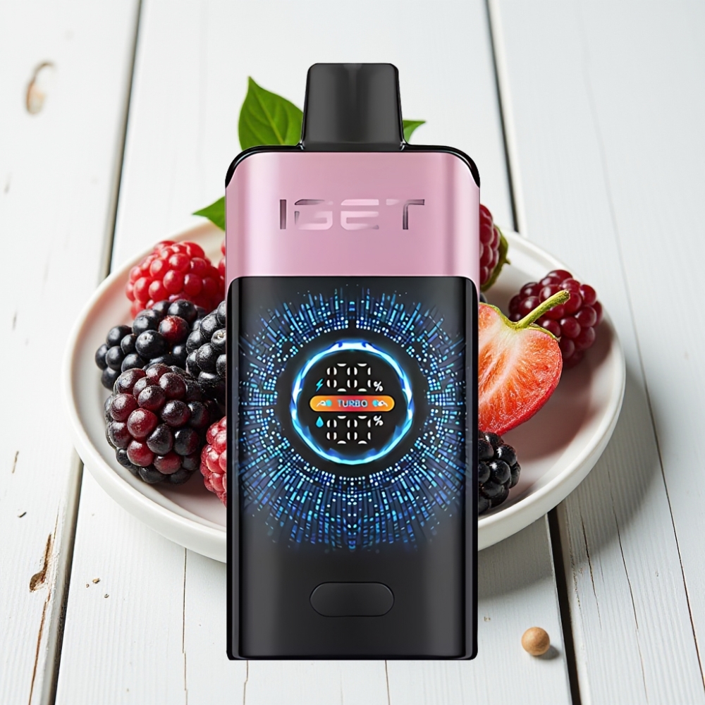 IGET ONE 12000 Puffs Vienkartinis Veipas Juodųjų Gervuogių Ledas - 2700 mAh, 0.6 ohm, Didelis Ekranas