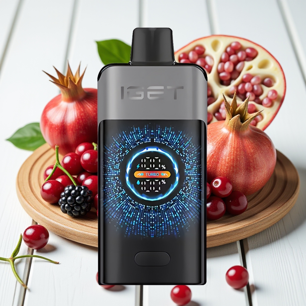 IGET ONE 12000 Puffs Vienkartinis Veipas Juodoji Uoga Vyšnia Granatas | 2700 mAh, 0.6 ohm