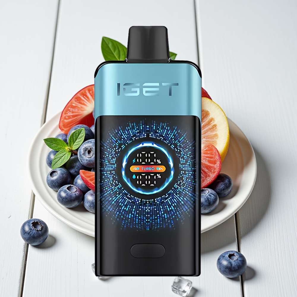 IGET ONE 12000 Puffs Vienkartinis Veipas Mėlynųjų Uogų Ledas, 2700 mAh, 0.6 ohm