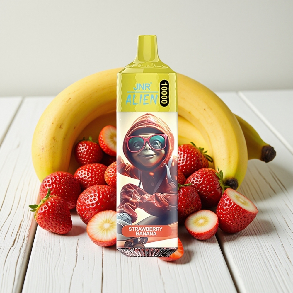JNR Alien 10000 Puffs Braškė-Bananas | 850mAh, 20ml, Type-C