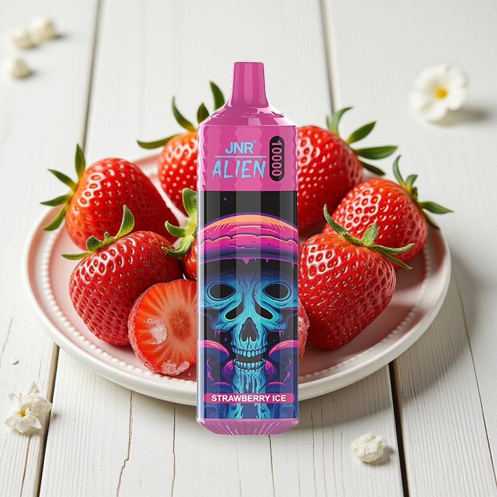 JNR Alien 10000 Puffs Braškės Ledas | 850mAh, 20ml, Type-C