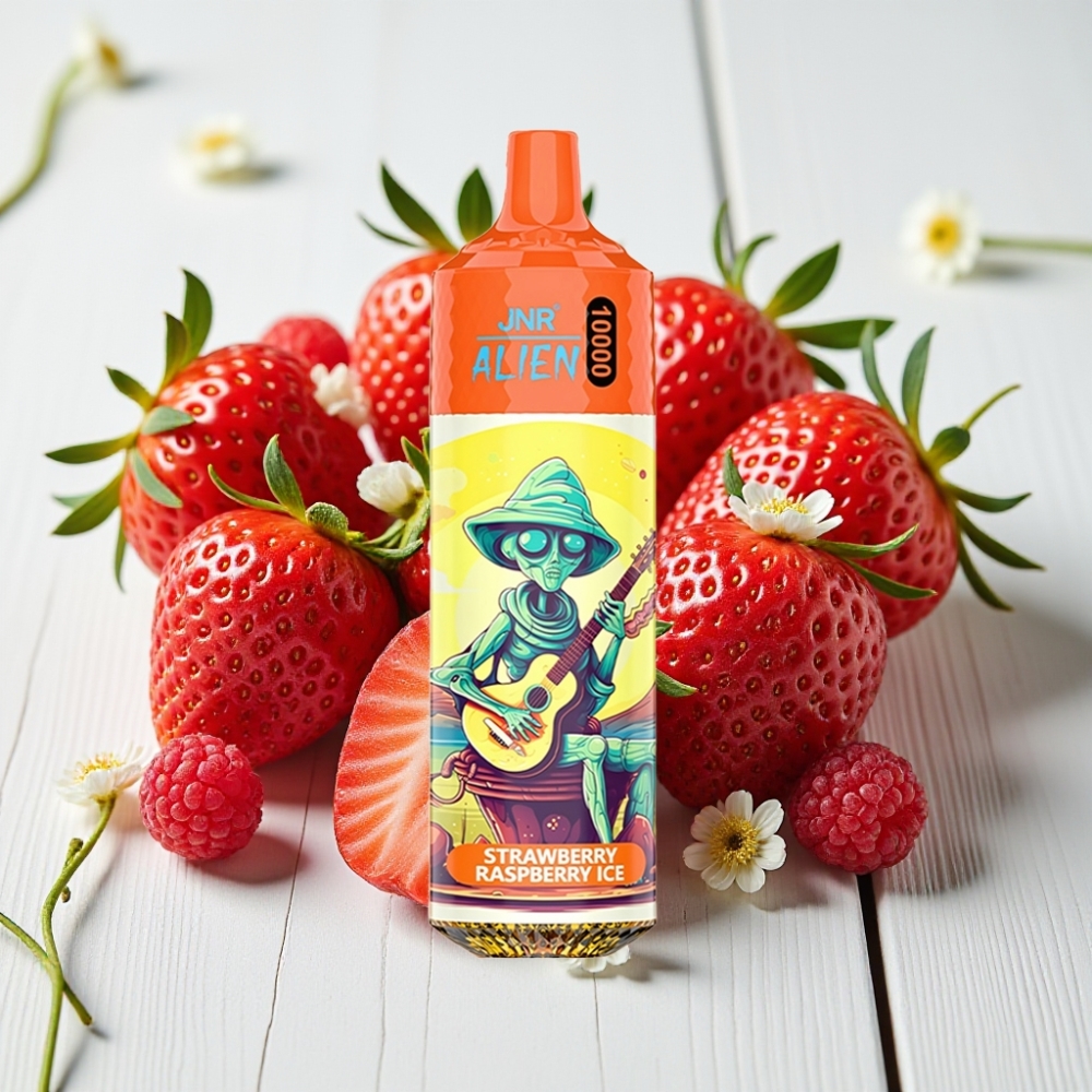 JNR Alien 10000 Puffs Braškių Aviečių Ledas | 850mAh, 20ml, Type-C