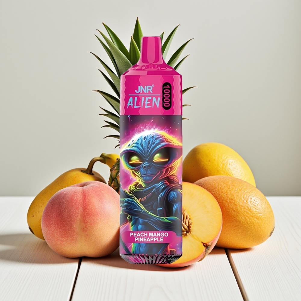 JNR Alien 10000 Puffs Persikų Mango Ananasų, 850mAh, Type-C, RGB