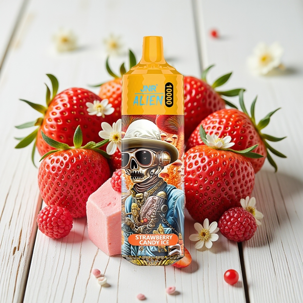 JNR Alien 10000 Puffs Vienkartinis Veipas Braškės Saldainiai Ledas | 10000 puffų, 850mAh, 20ml