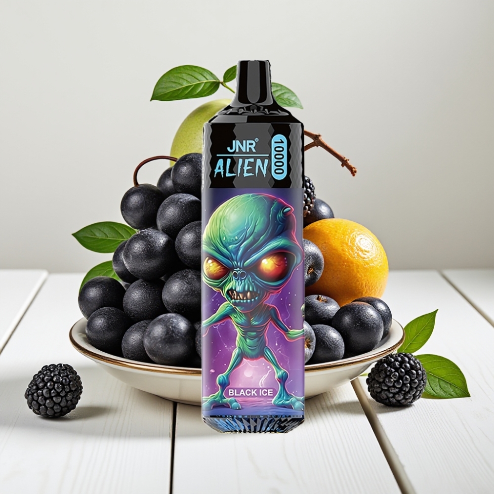 JNR Alien 10000 Puffs Vienkartinis Veipas Juodoji mėtų 850mAh, 20ml, Type-C