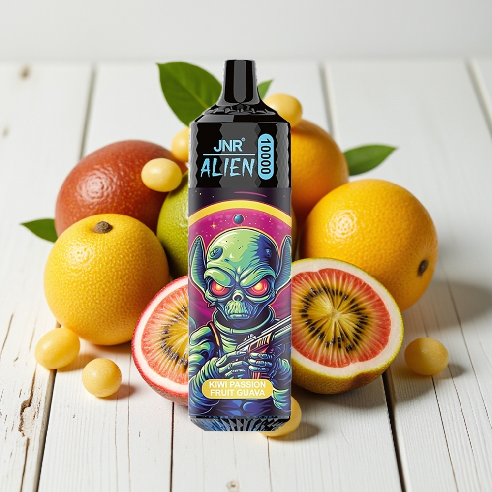 JNR Alien 10000 Puffs Vienkartinis Veipas Kiwi pasiflora gvajava 850mAh 20ml Type-C