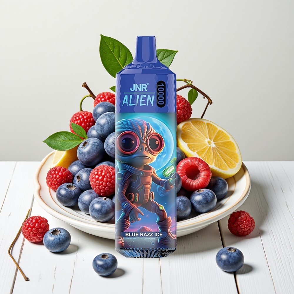 JNR Alien 10000 Puffs Vienkartinis Veipas Mėlynųjų Avietų Ledas | 850mAh, 20ml, Type-C