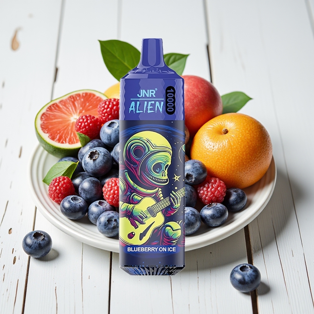 JNR Alien 10000 Puffs Vienkartinis Veipas Mėlynės su Ledu | 850mAh, 20ml, Type-C