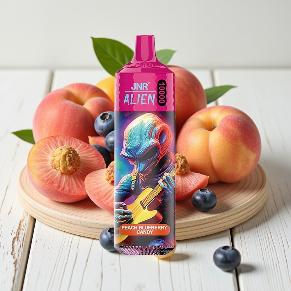 JNR Alien 10000 Puffs Vienkartinis Veipas Persikų Mėlynųjų Uogų Saldainiai, 850mAh, Type-C, RGB
