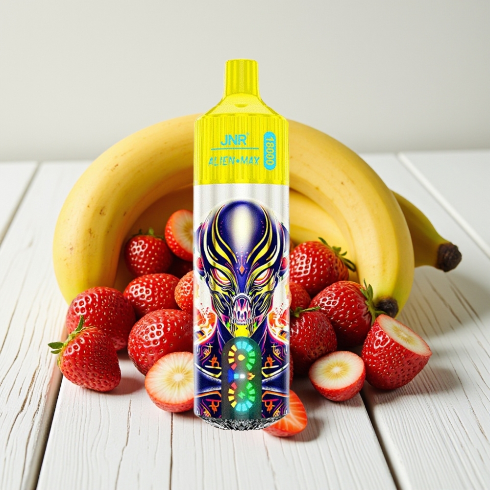 JNR Alien Max 18000 Puffs - Braškės Bananas, 28ml, 850mAh, 5% Nikotino