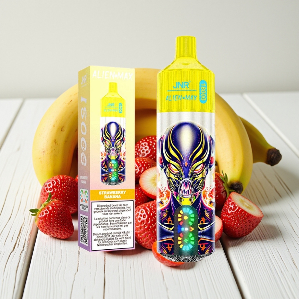 JNR Alien Max 18000 Puffs - Braškės Bananas, 28ml, 850mAh, 5% Nikotino