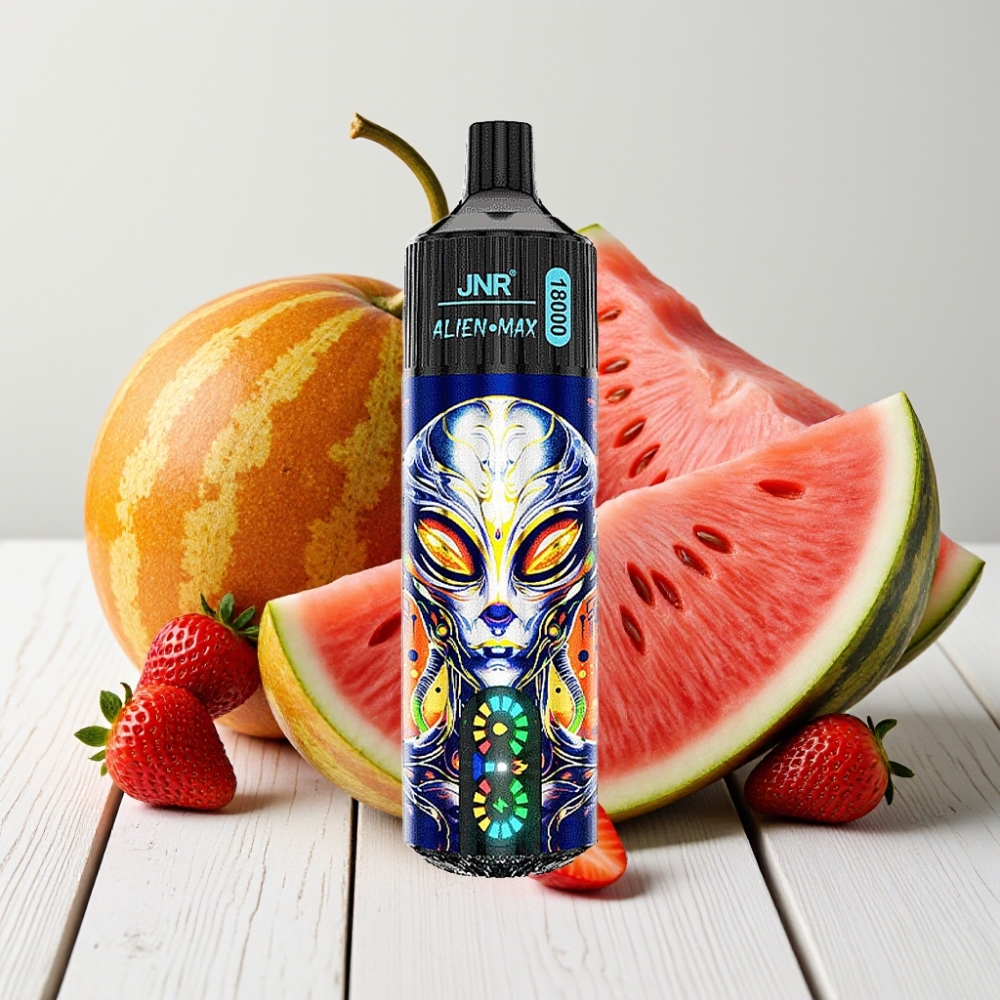 JNR Alien Max 18000 Puffs Vienkartinis Veipas Braškė-Ūga Bubblegum, 28ml, 5% Nikotino, Type-C