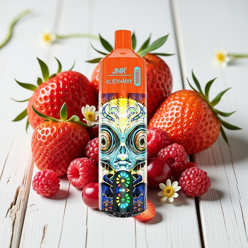 JNR Alien Max 18000 Puffs Vienkartinis Veipas Braškės Avietės Vyšnios, 28ml, 850mAh, Type-C