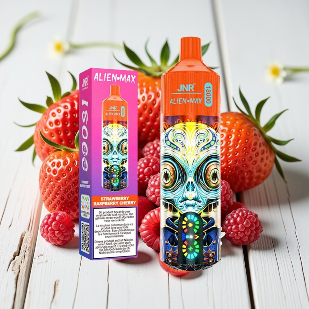 JNR Alien Max 18000 Puffs Vienkartinis Veipas Braškės Avietės Vyšnios, 28ml, 850mAh, Type-C