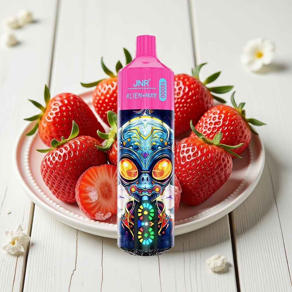 JNR Alien Max 18000 Puffs Vienkartinis Veipas Braškės Ledas | 20 skonių, 850mAh, Type-C