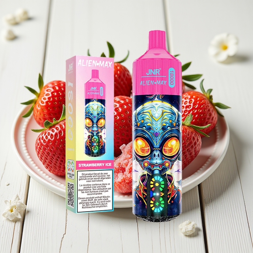 JNR Alien Max 18000 Puffs Vienkartinis Veipas Braškės Ledas | 20 skonių, 850mAh, Type-C