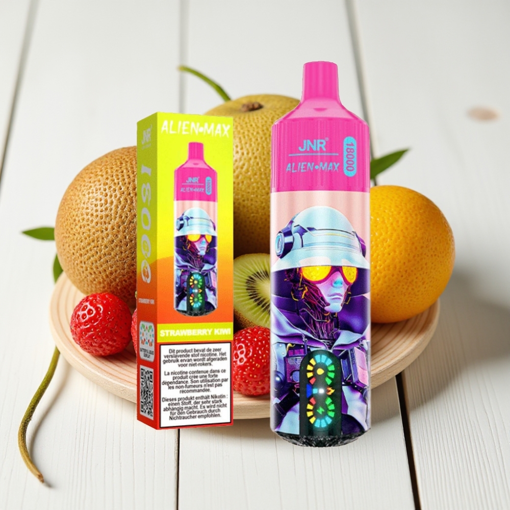JNR Alien Max 18000 Puffs Vienkartinis Veipas Braškių-Kiwi, 28ml, 850mAh, 20 skonių, Type-C