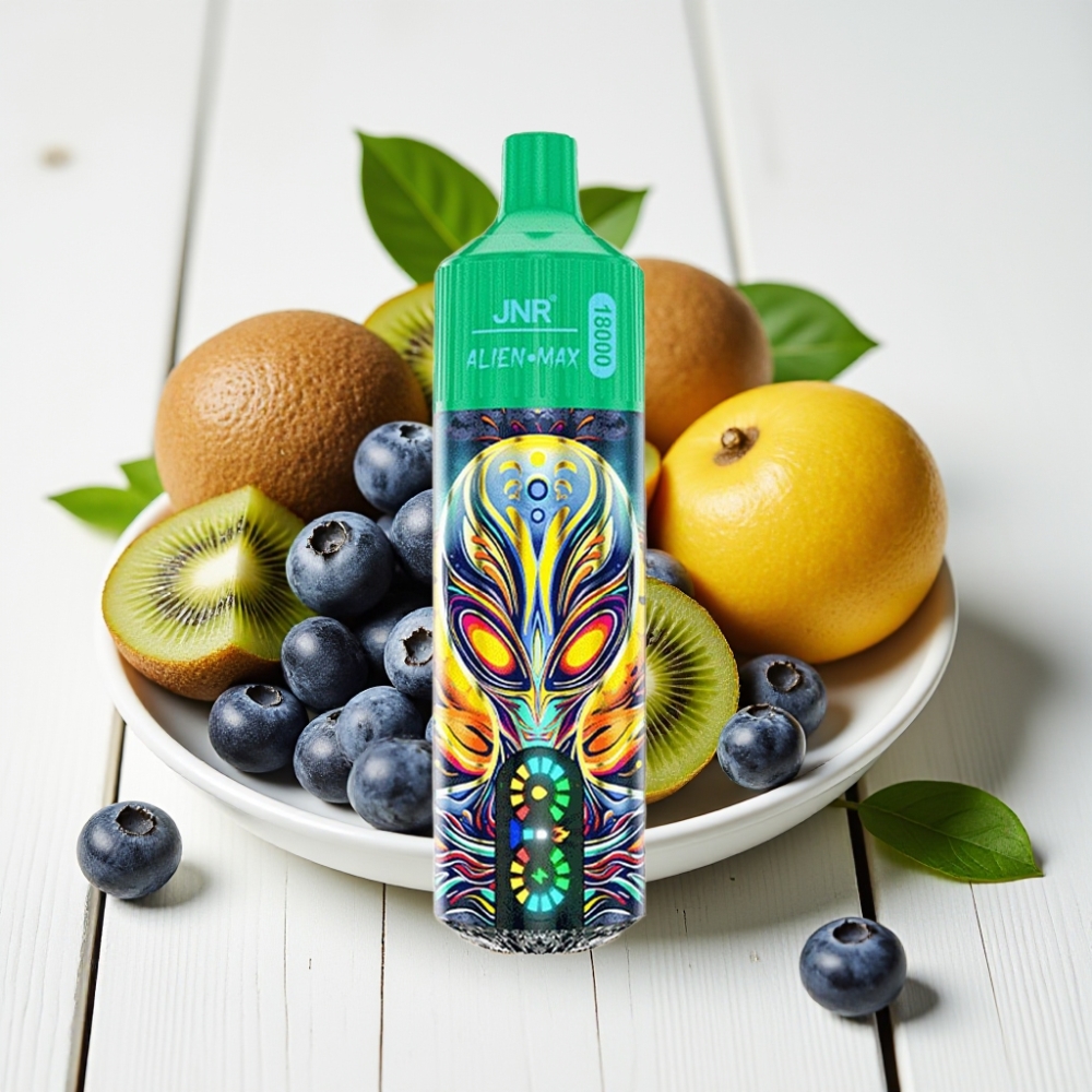 JNR Alien Max 18000 Puffs Vienkartinis Veipas Mėlynųjų Serbentų ir Kiwi, 28ml, 850mAh, Type-C