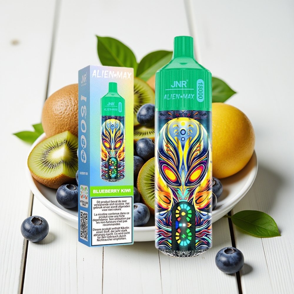 JNR Alien Max 18000 Puffs Vienkartinis Veipas Mėlynųjų Serbentų ir Kiwi, 28ml, 850mAh, Type-C