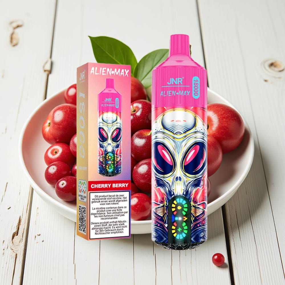 JNR Alien Max 18000 Puffs Vienkartinis Veipas Vyšnių Uogų, 28ml, Type-C, 850mAh
