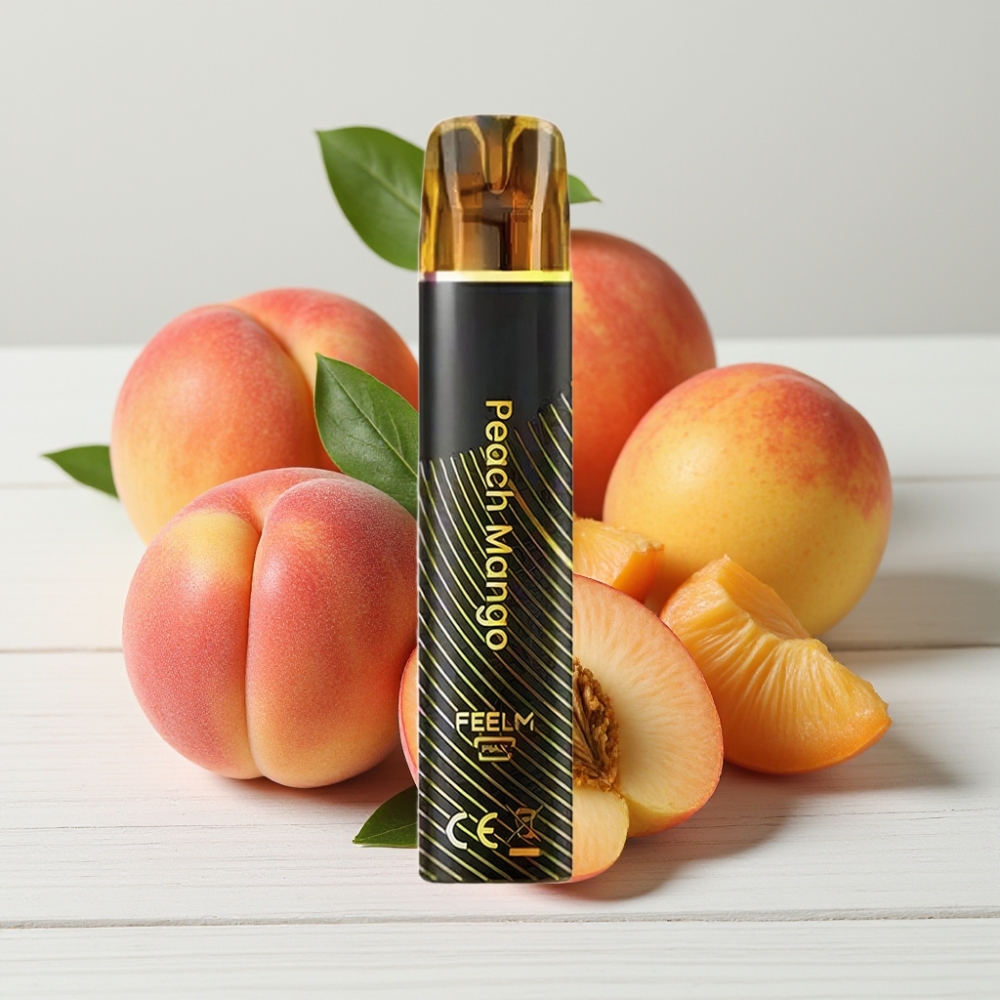 JNR Black&Golden 600+200 Pūkų Vienkartinis Veipas Persikas Mango, 800 Pūkų, 550mAh, 2ml