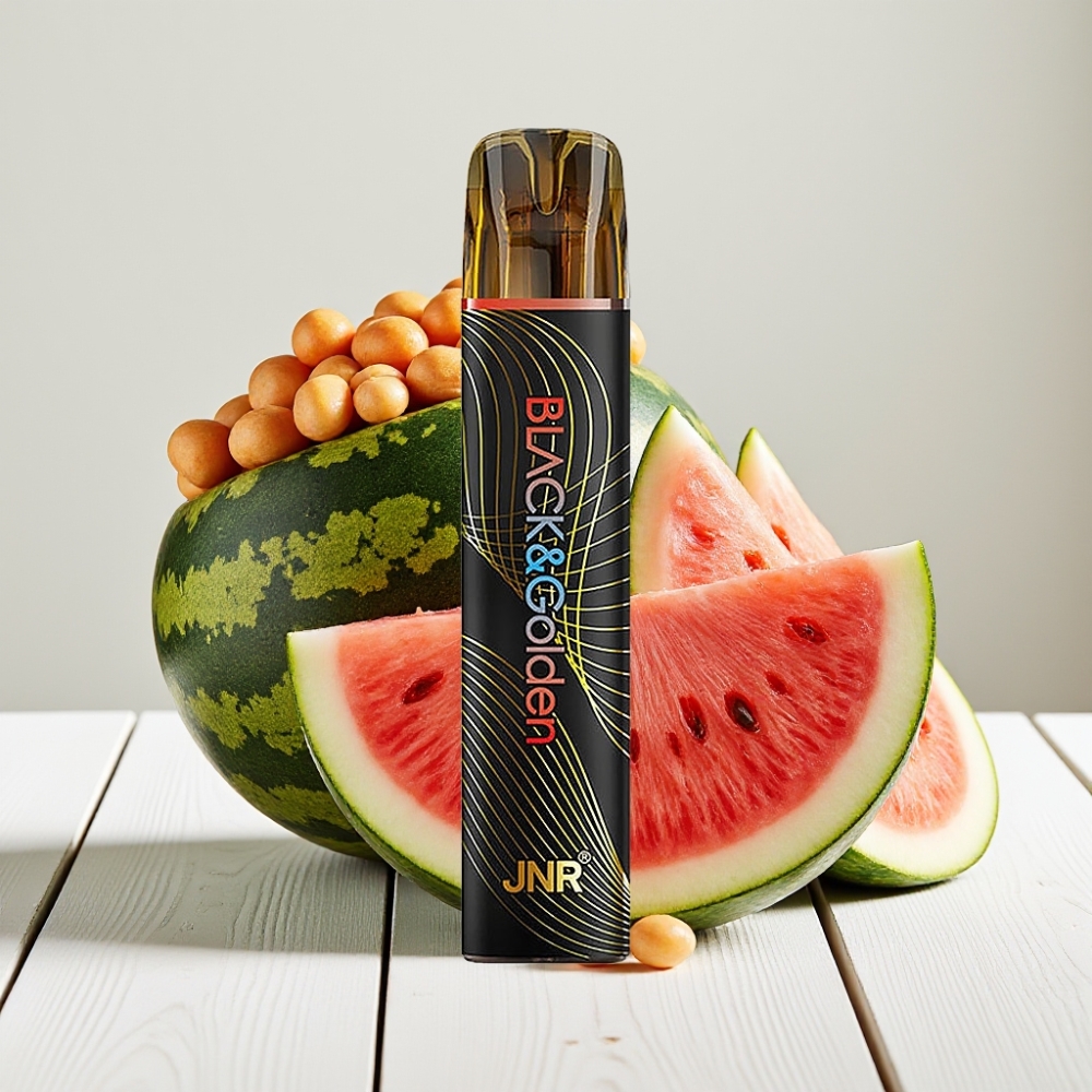 JNR Black&Golden 600+200 Puffs Vienkartinis Veipas Arbūzas su Mėtų Aromatu | 800 Puffs, 550mAh, 2ml, TPD
