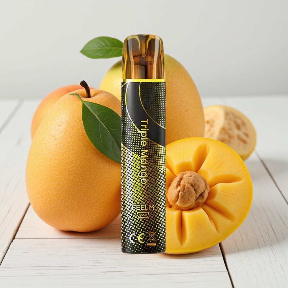 JNR Black&Golden 600+200 Puffs Vienkartinis Veipas Trigubas Mango, 800 Puffs, 2ml, 550mAh