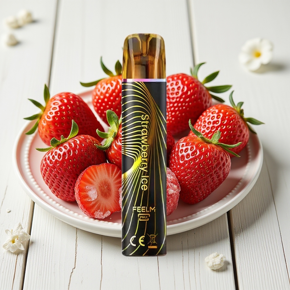 JNR Black&Golden 800 Puffs Vienkartinis Veipas Braškės Ledas, 550mAh, 2ml, 2% Nikotino