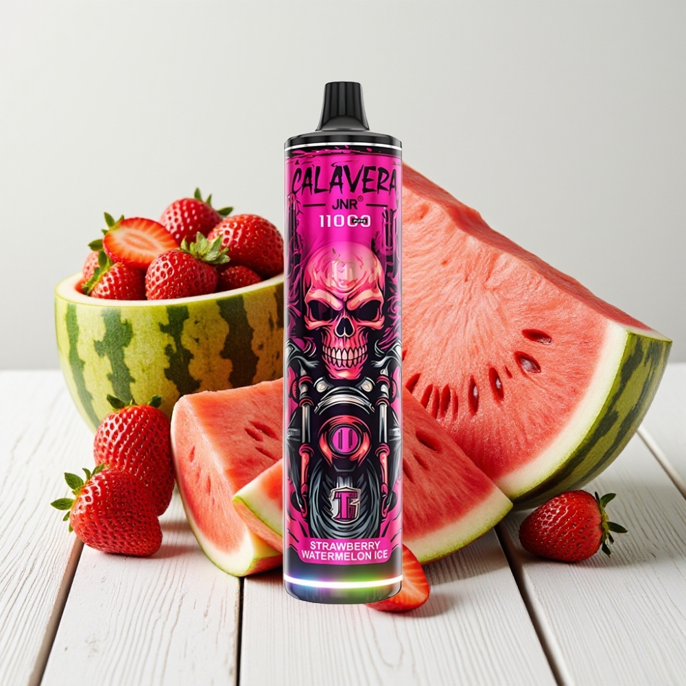 JNR Calavera 11000 Puffs Vienkartinis Veipas Braškė-Arbūzas-Ledas, 850mAh, Type-C, 1.0ohm