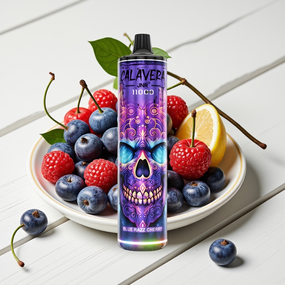 JNR Calavera 11000 Puffs Vienkartinis Veipas Mėlynųjų Aviečių Vyšnių, 21ml, 850mAh, Type-C