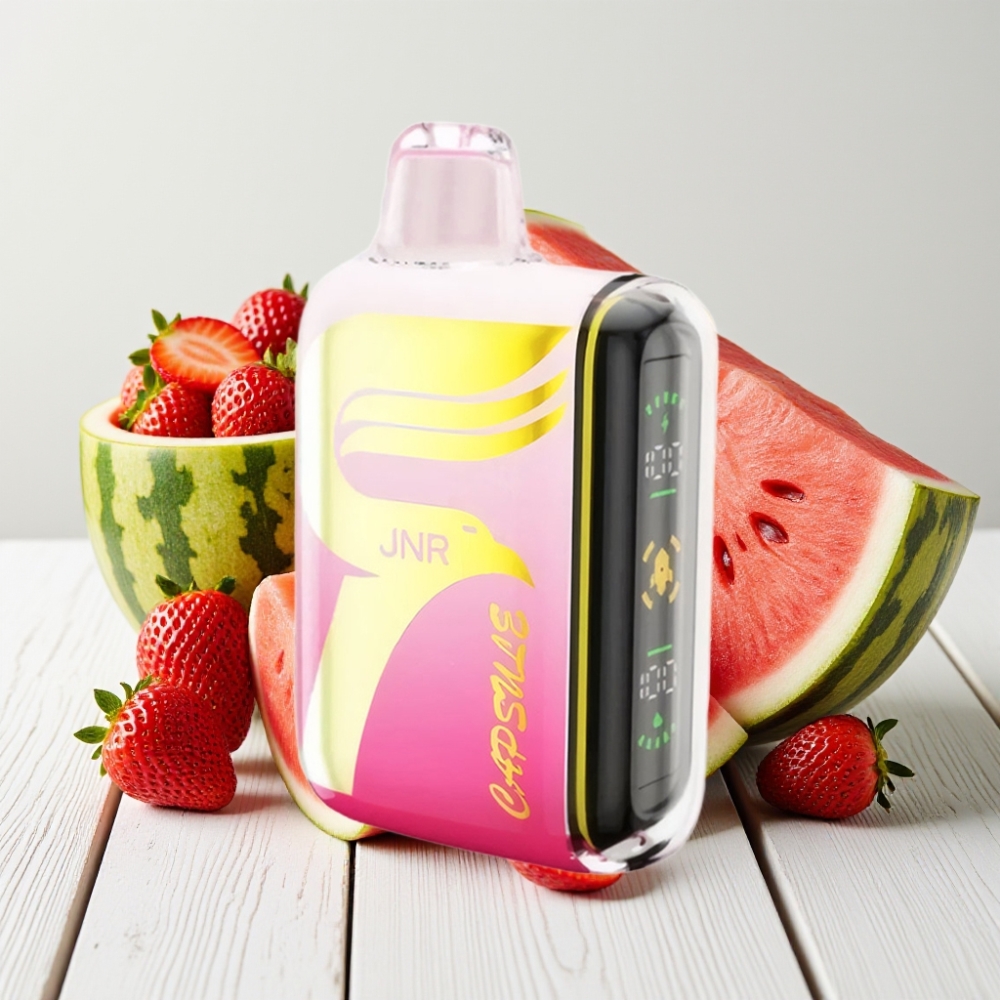 JNR Capsule 15000 Puffs Braškynės Arbūzo Ledas, 850mAh, 20ml, 20W, Dual Mesh Coil