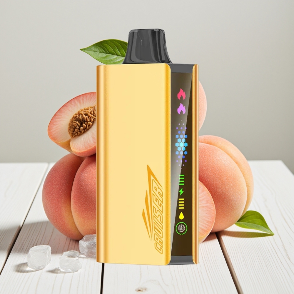 JNR Cruiser 12000 Puffs Neįkraunamas Vapas Persikų Ledas – 25ml, 3500 mAh, 1.2ohm