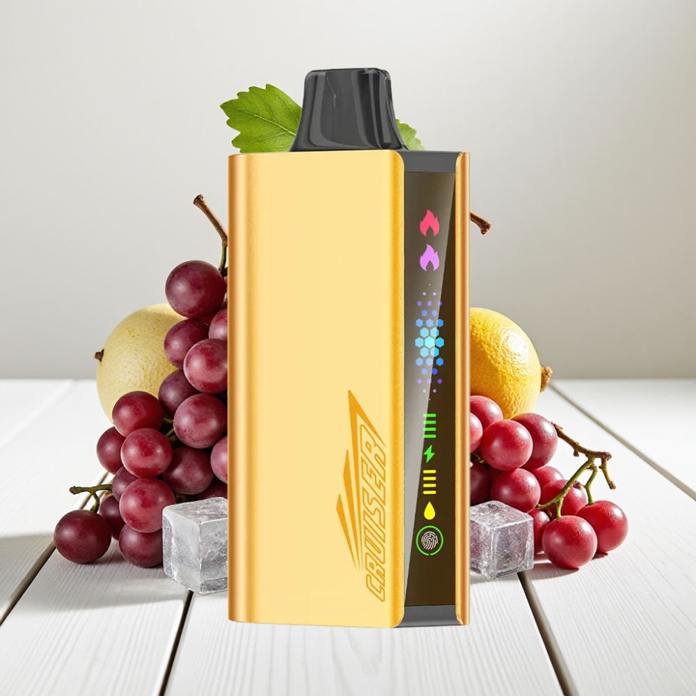 JNR Cruiser 12000 Puffs Neįkraunamas Vienkartinis Vapas (3500 mAh, 25ml, 1.2Ω, Grynojo Aliuminio Korpusas) - Vynuogių Ledas