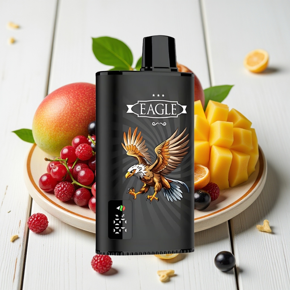 JNR EAGLE Smart 23000 Pūkų Vienkartinis Veipas Juodųjų Serbentų Mango Ledas, 25ml, 750mAh, Type-C