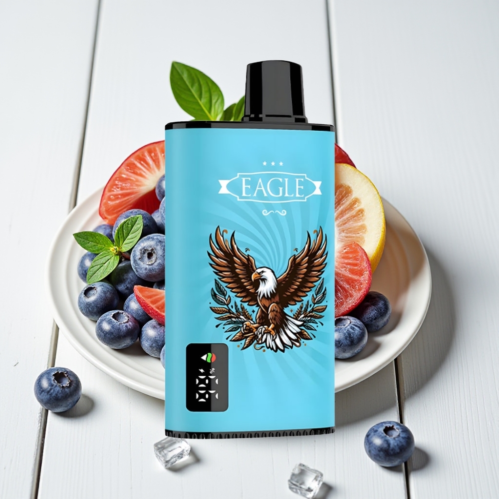 JNR EAGLE Smart 23000 Pūkų Vienkartinis Veipas Mėlynųjų Uogų Ledas, 25ml, 2% Nikotino, Tipo-C