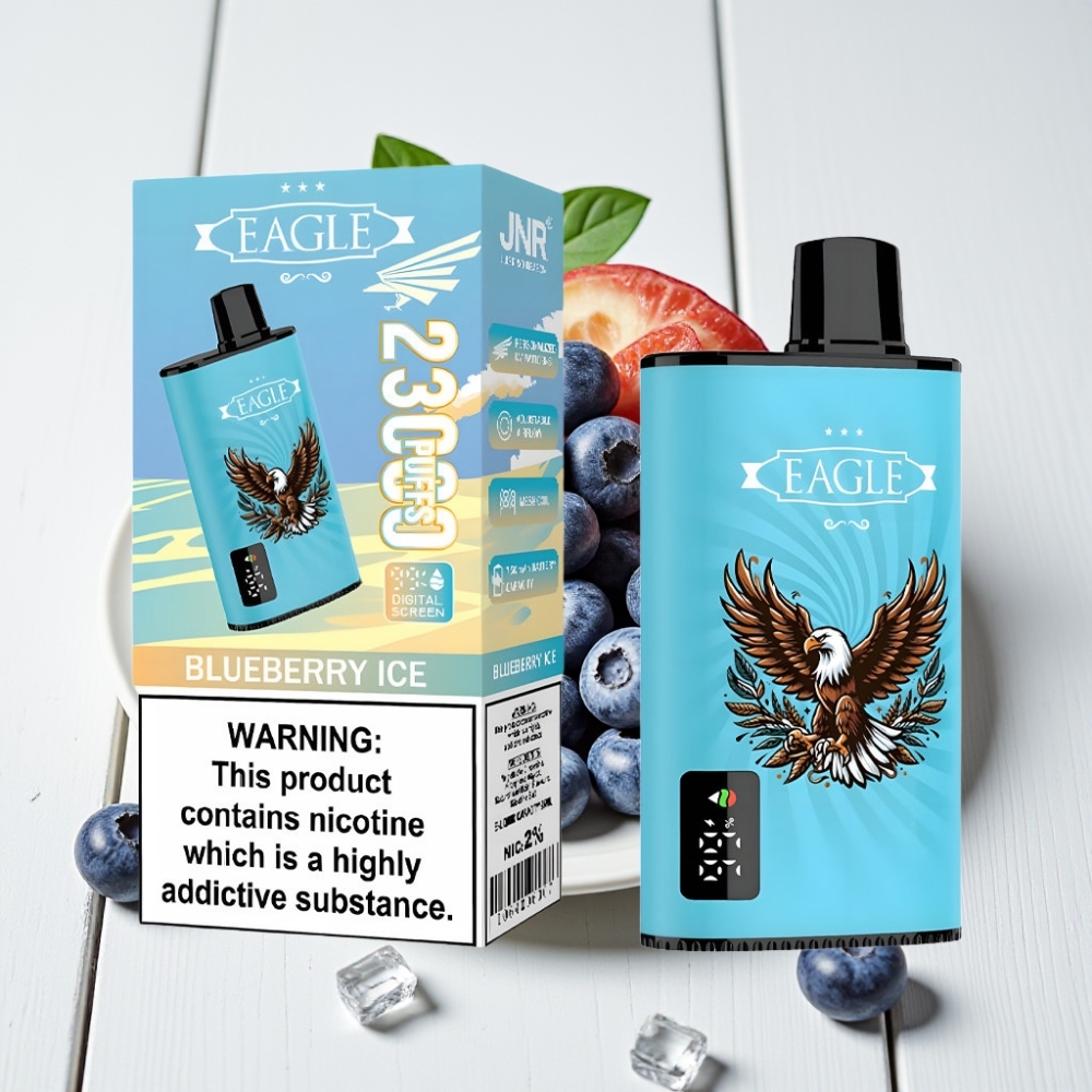 JNR EAGLE Smart 23000 Pūkų Vienkartinis Veipas Mėlynųjų Uogų Ledas, 25ml, 2% Nikotino, Tipo-C