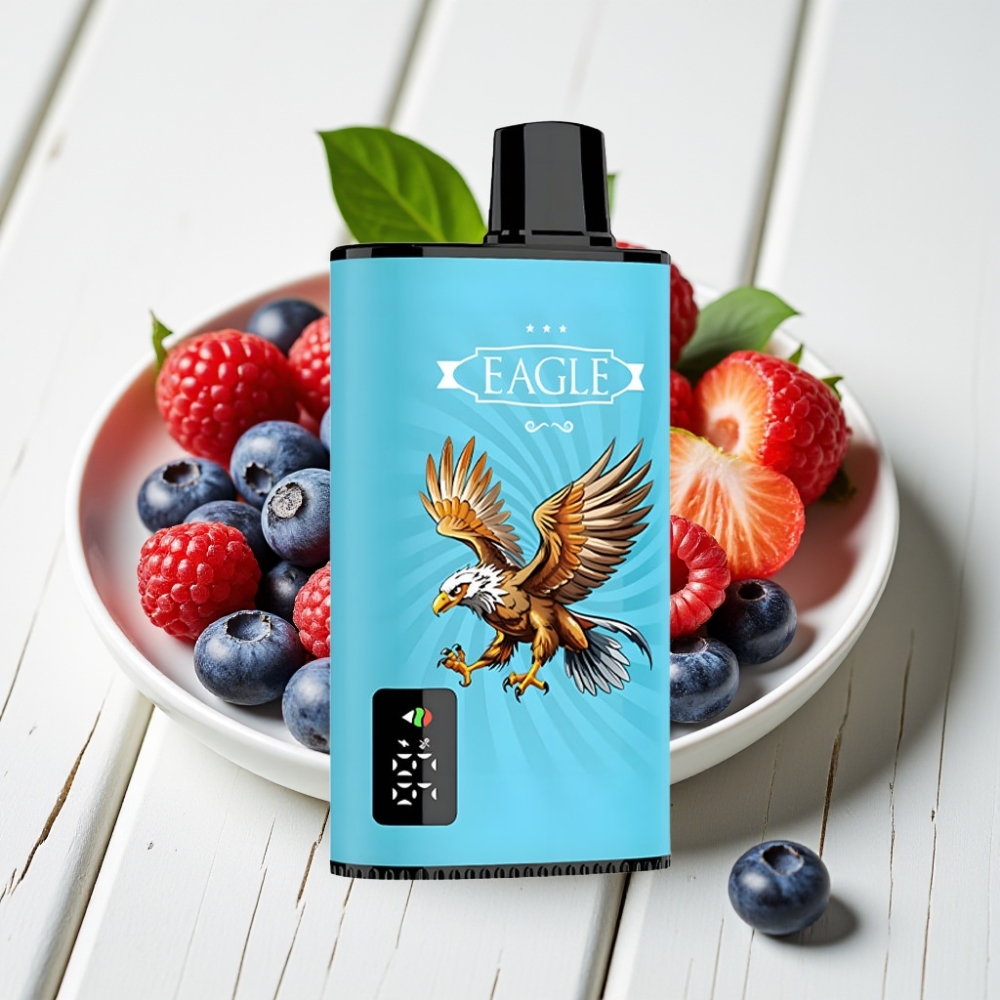 JNR EAGLE Smart 23000 Puffų Vienkartinis Veipas Mėlynųjų Aviečių ir Rūgščiųjų Aviečių, 25ml, 750mAh, 2% Nikotino