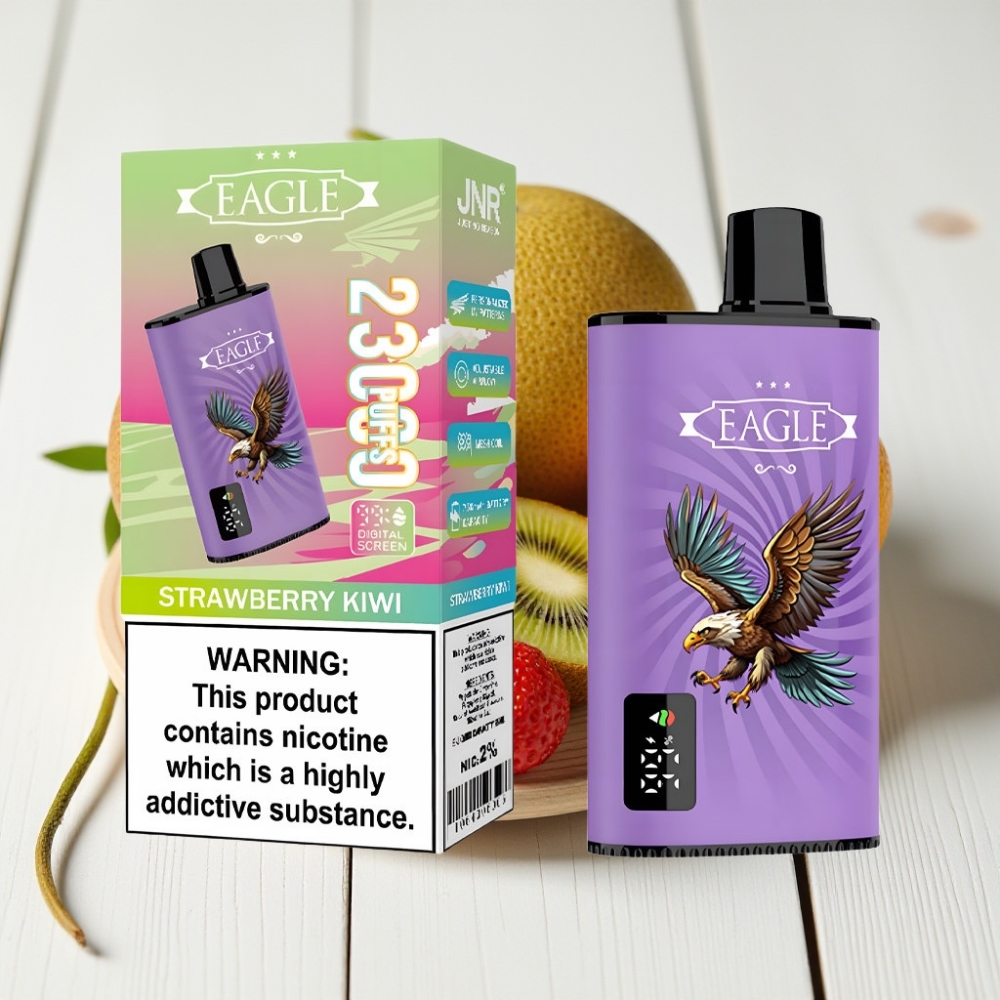 JNR EAGLE Smart 23000 Puffs Vienkartinis Vapas Braškė-Kiwi, 25ml, 750mAh, Tipo-C