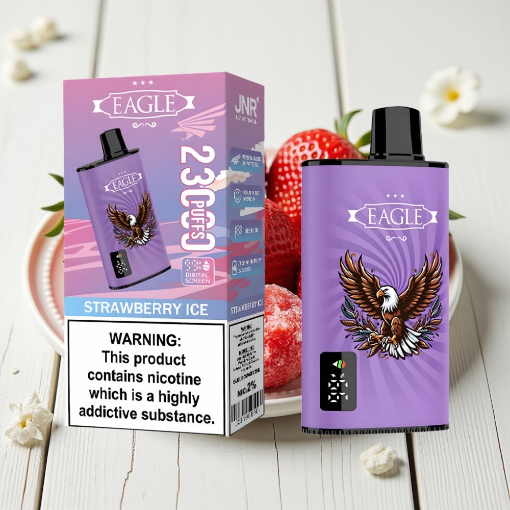 JNR EAGLE Smart 23000 Puffs Vienkartinis Veipas Braškės Ledas | 25ml, 750mAh, 2% Nikotino