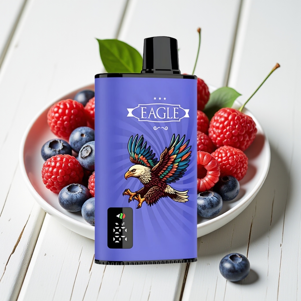 JNR EAGLE Smart 23000 Puffs Vienkartinis Veipas Mėlynųjų aviečių, aviečių, vyšnių, 25ml, 750mAh, Tipo-C