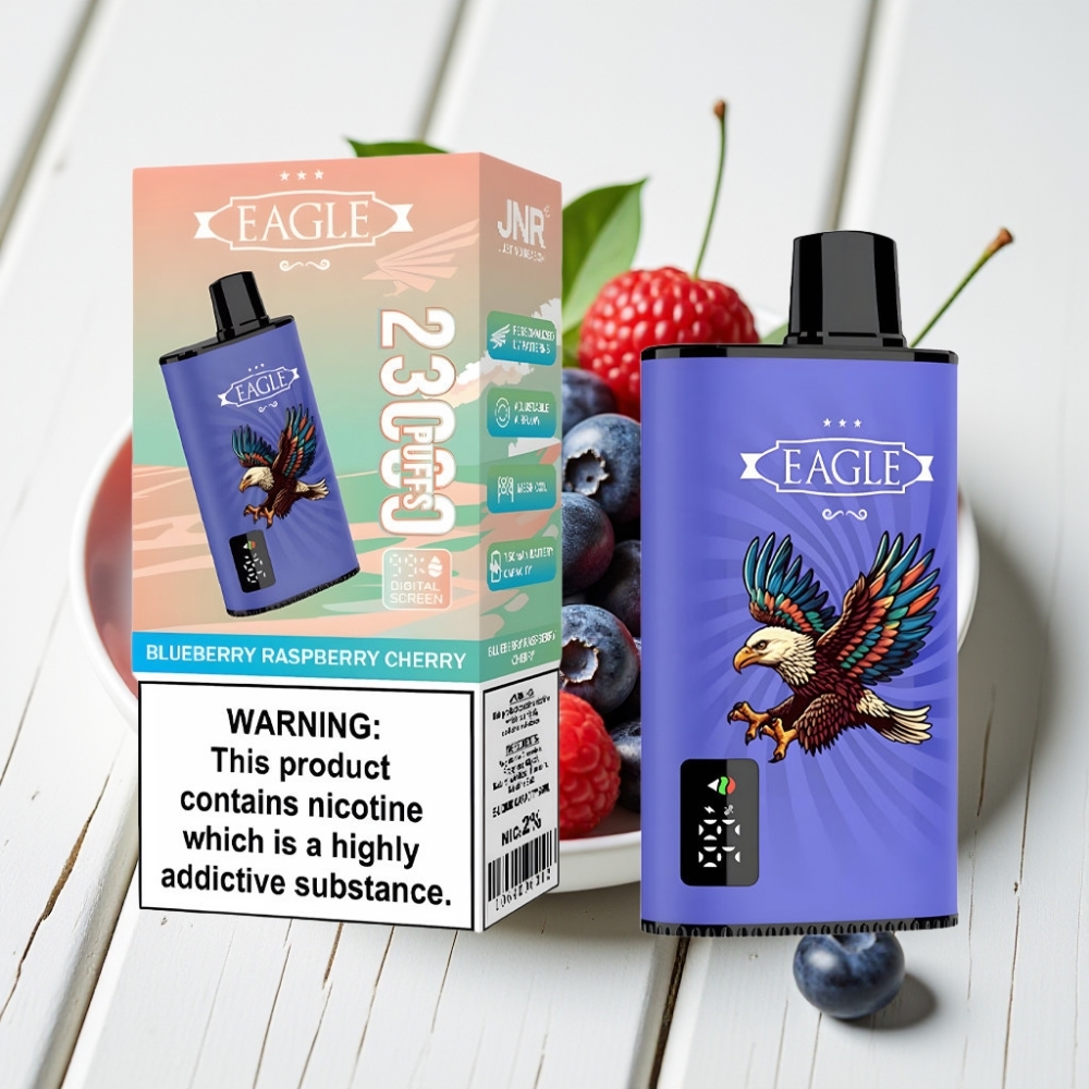 JNR EAGLE Smart 23000 Puffs Vienkartinis Veipas Mėlynųjų aviečių, aviečių, vyšnių, 25ml, 750mAh, Tipo-C